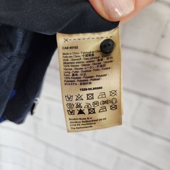 Maison Scotch Women's Tear Drop Print Long Sleeve Shift Dress Size 2 Viscose - Picture 11 of 14